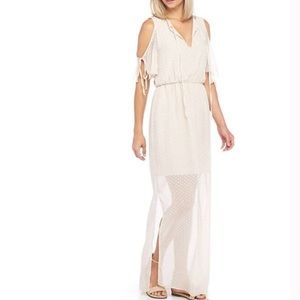 Charles Henry Tie Sleeve Cutout Maxi Dress Size Small Petite